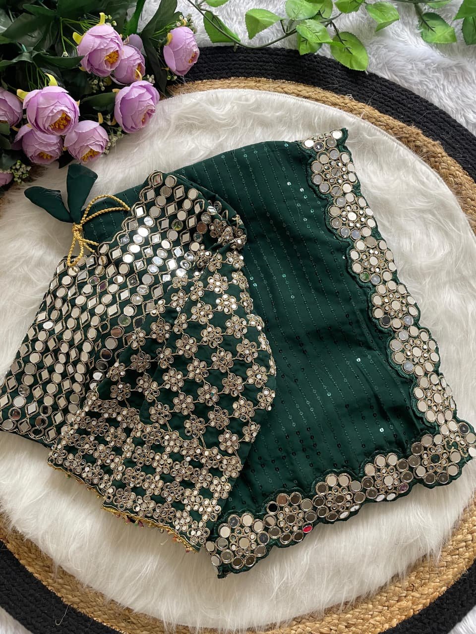 Full Saree Of Heavy quality Faux Georgette Wholesale 17 Full Saree Of Heavy quality Faux Georgette Wholesale - Image 17