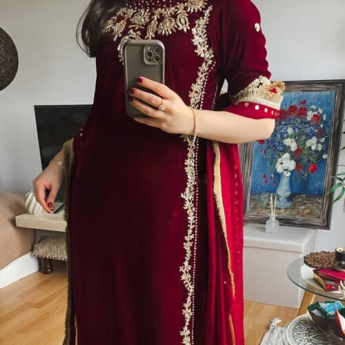 Heavy Viscose Velvet 3 pcs dupatta set wholesale 12 Heavy Viscose Velvet 3 pcs dupatta set wholesale