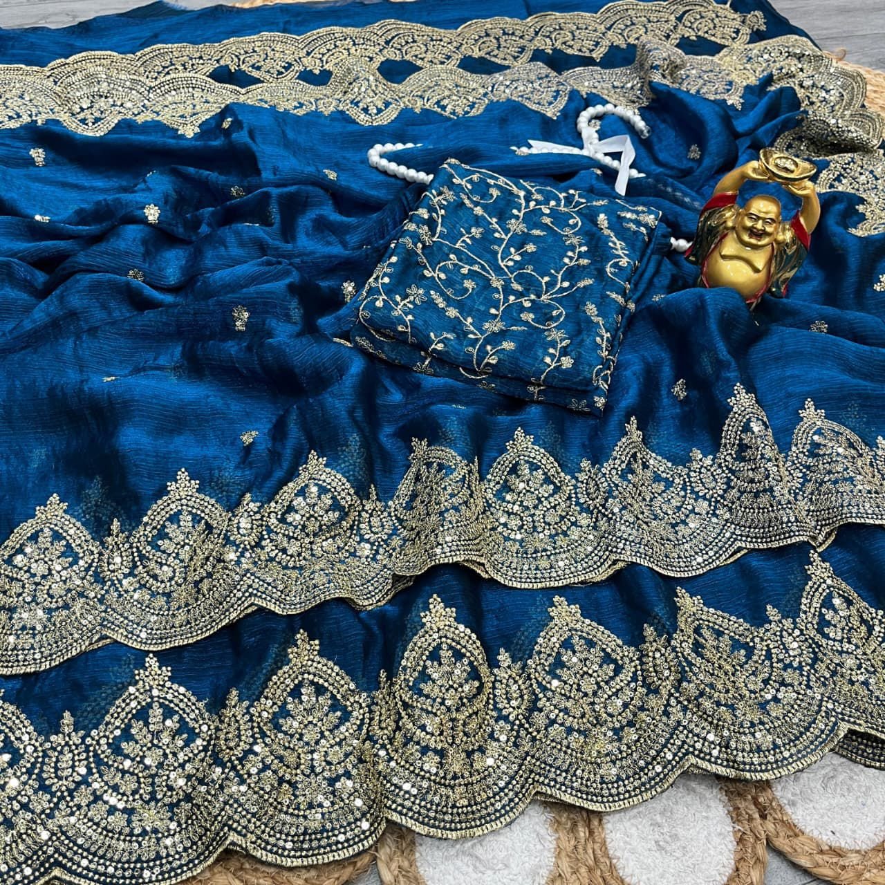 re Fandy Ciffon Saree With Beautiful 3MM Sequence Zari Work And Aarco Border WHOLESALE 9 re Fandy Ciffon Saree With Beautiful 3MM Sequence Zari Work And Aarco Border WHOLESALE - Image 8