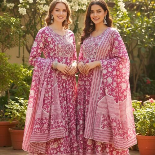 Heavy Cotton Anarkali 3-Piece Sets wholesale