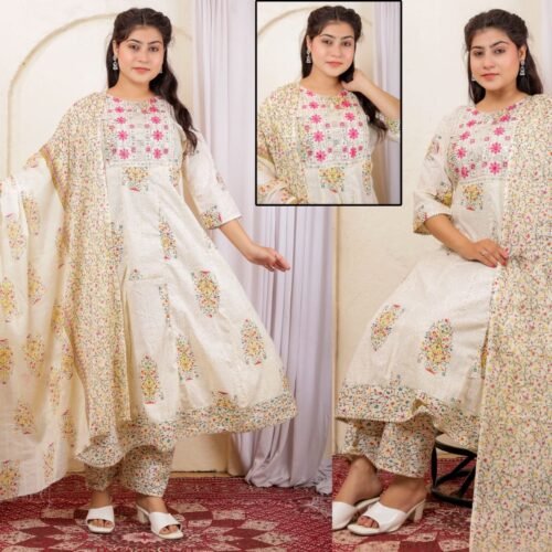 Heavy Cotton Anarkali 3-Piece Sets wholesale