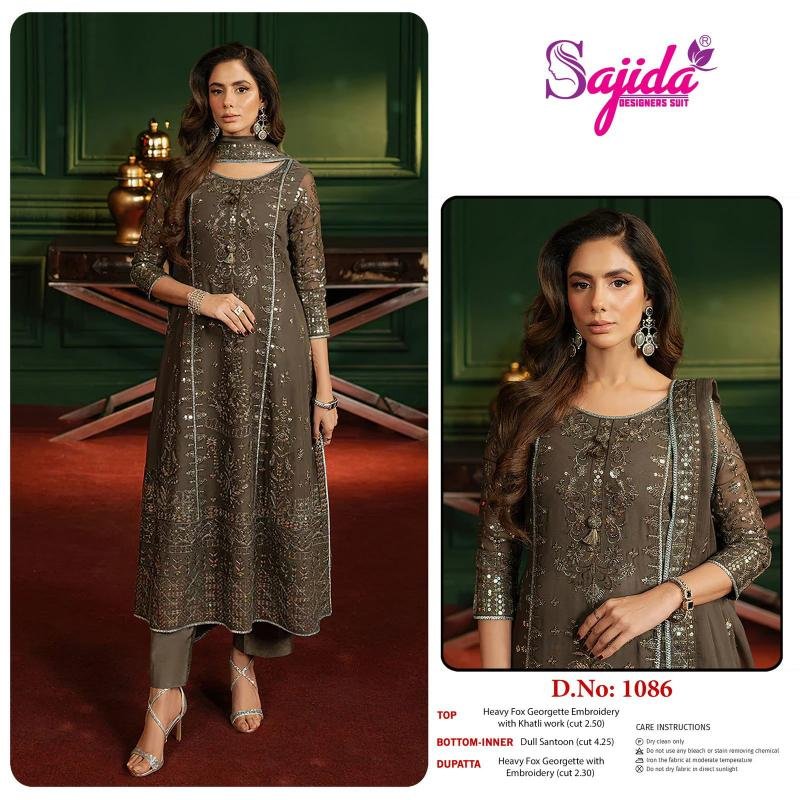 Sajida 1086 catalogue, Pakistani suits wholesaler in Delhi 3 Sajida 1086 catalogue, Pakistani suits wholesaler in Delhi - Image 2