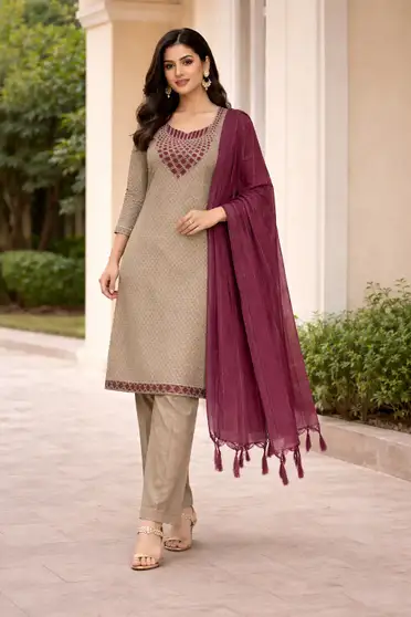 M I TEXTILE Kurta, Trouser/Pant & Dupatta Set 3 M I TEXTILE Kurta, Trouser/Pant & Dupatta Set - Image 2