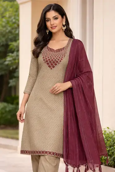 M I TEXTILE Kurta, Trouser/Pant & Dupatta Set 2 M I TEXTILE Kurta, Trouser/Pant & Dupatta Set