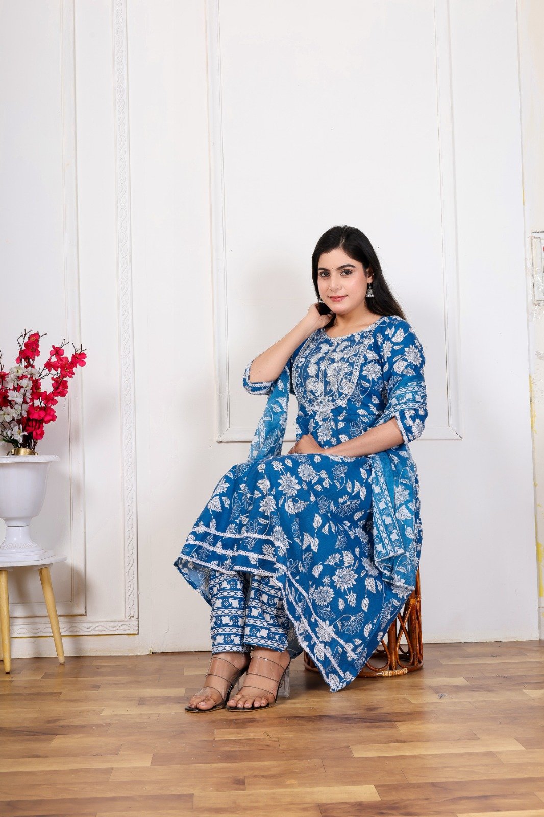 Heavy Cotton Anarkali 3-Piece Sets wholesale 2 Heavy Cotton Anarkali 3-Piece Sets wholesale - Image 2