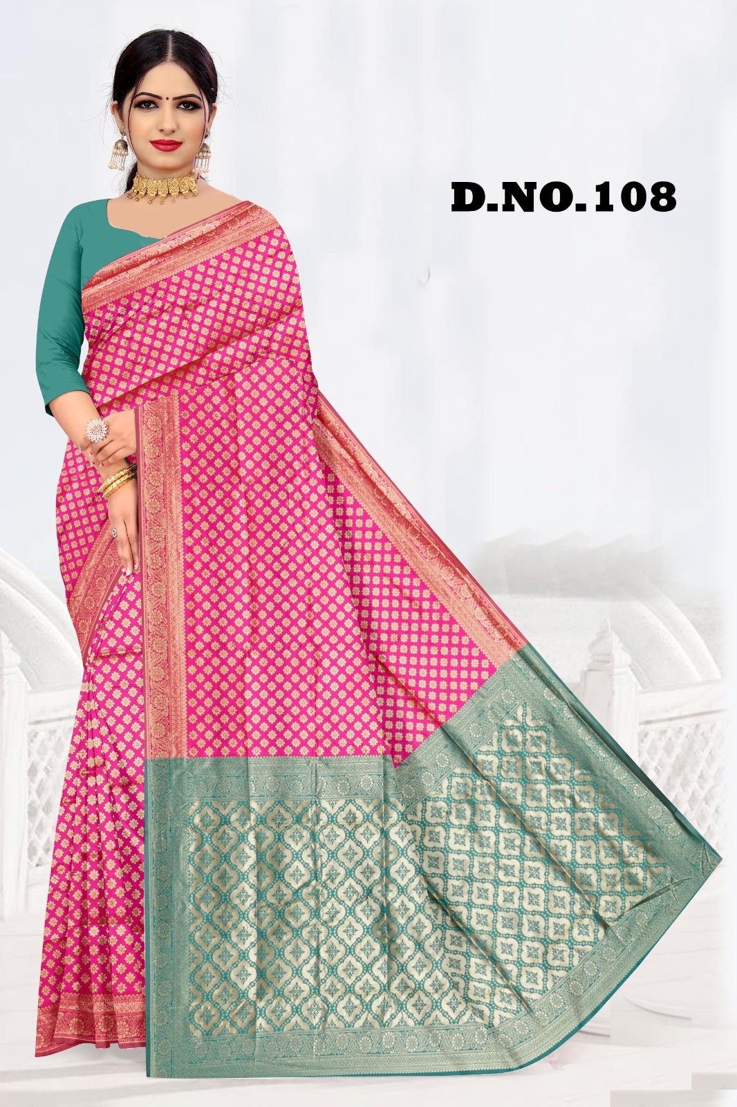 WOMEN'S HEAVY QUALITY BANARSI SAREE WITH BLOUSE COLLECTION 4 WOMEN'S HEAVY QUALITY BANARSI SAREE WITH BLOUSE COLLECTION - Image 3