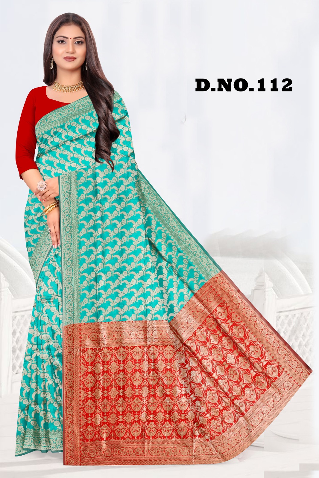 WOMEN'S HEAVY QUALITY BANARSI SAREE WITH BLOUSE COLLECTION 7 WOMEN'S HEAVY QUALITY BANARSI SAREE WITH BLOUSE COLLECTION - Image 6