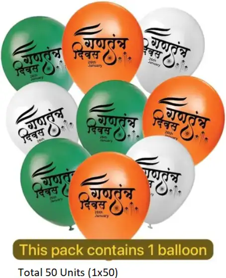 Crafty Villa Solid Republic Day and Independence Day Special Decoration Balloon 3 Crafty Villa Solid Republic Day and Independence Day Special Decoration Balloon - Image 2