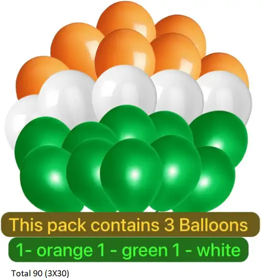 Crafty Villa Solid Republic Day and Independence Day Special Decoration Balloon 4 Crafty Villa Solid Republic Day and Independence Day Special Decoration Balloon - Image 3