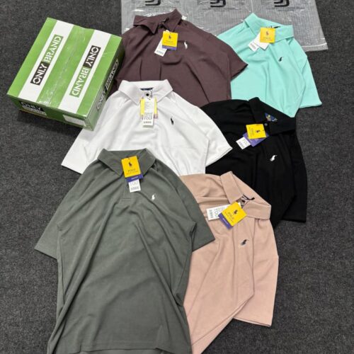 IMPORTED TRANSFER JACQUARD KNIT LYCRA T SHIRT