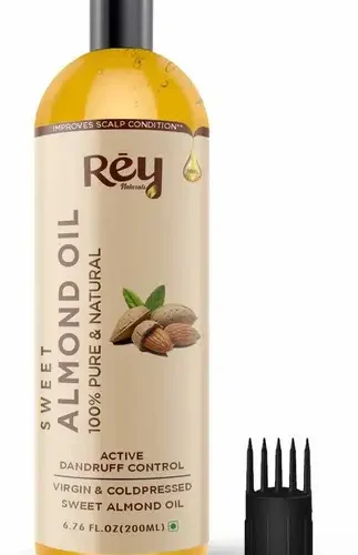 Rey Naturals 100% Pure & Natural Sweet Almond oil - Virgin & Cold pressed - for hair & skin - Hair Oil (200 ml) 26 Rey Naturals 100% Pure & Natural Sweet Almond oil - Virgin & Cold pressed - for hair & skin - Hair Oil (200 ml)