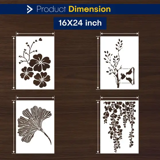 JAZZIKA ”Love Birds”,”Grasp Floret”,”Cherry Falling Leaf” DIY Reusable Design Suitable Bedroom, Living Room, Studio, Entrance & Office Decoration Modern Print Wall Stencil 2 JAZZIKA ”Love Birds”,”Grasp Floret”,”Cherry Falling Leaf” DIY Reusable Design Suitable Bedroom, Living Room, Studio, Entrance & Office Decoration Modern Print Wall Stencil