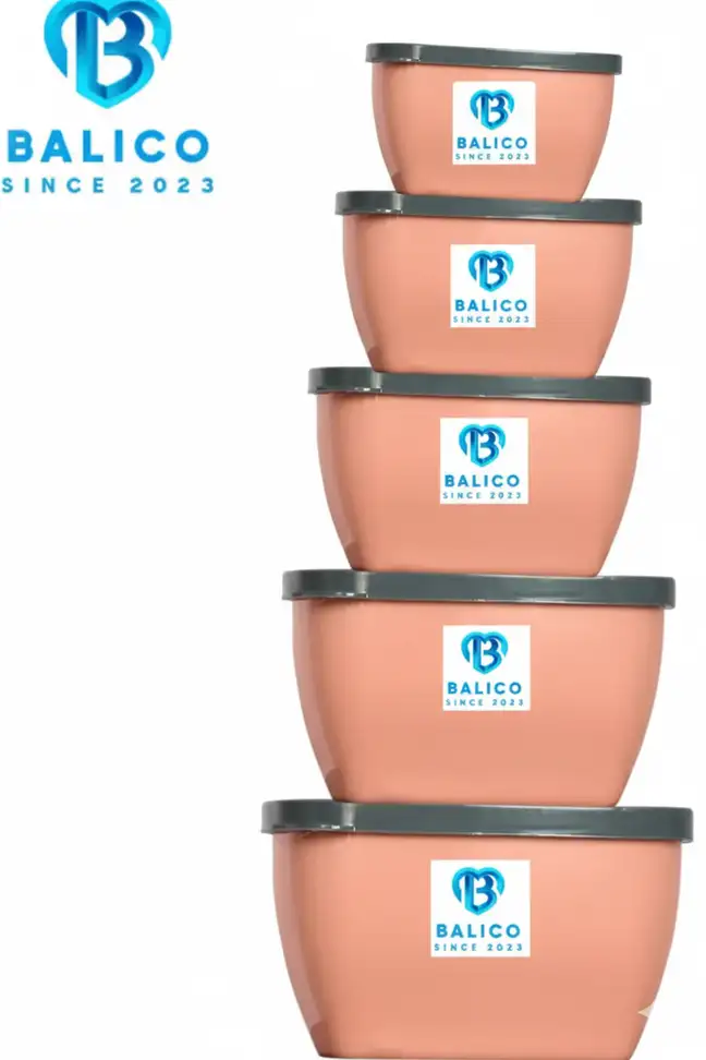 Pack of 5 Plastic Utility Container - 1850 ml, 1250 ml, 850 ml, 550 ml, 400 ml 7 Pack of 5 Plastic Utility Container - 1850 ml, 1250 ml, 850 ml, 550 ml, 400 ml - Image 6