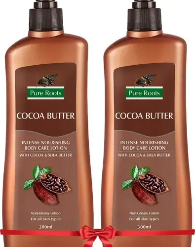 Pure Roots Cocoa Butter Body Care Lotion Pack Of 2 (300ml * 2) (600 ml) 8 Pure Roots Cocoa Butter Body Care Lotion Pack Of 2 (300ml * 2) (600 ml)