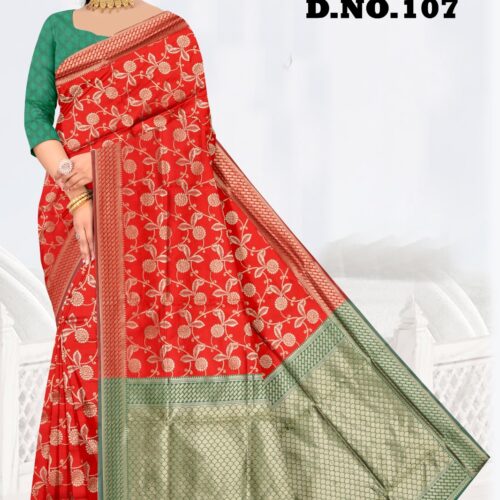 WOMEN'S HEAVY QUALITY BANARSI SAREE WITH BLOUSE COLLECTION*