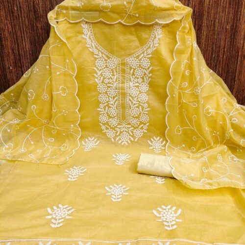 Chanderi Embroidery Dress Material