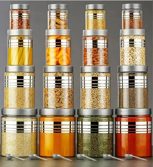 Flagcart Pack of 16 Plastic Grocery Container - 1200 ml Silver Flagcart Pack of 16 Plastic Grocery Container - 1200 ml Silver 2 / Flagcart Pack of 16 Plastic Grocery Container - 1200 ml Silver Flagcart Pack of 16 Plastic Grocery Container - 1200 ml Silver