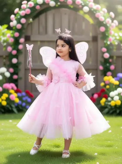 ITC FASHION Girls Midi/Knee Length Party Dress 3 ITC FASHION Girls Midi/Knee Length Party Dress - Image 2