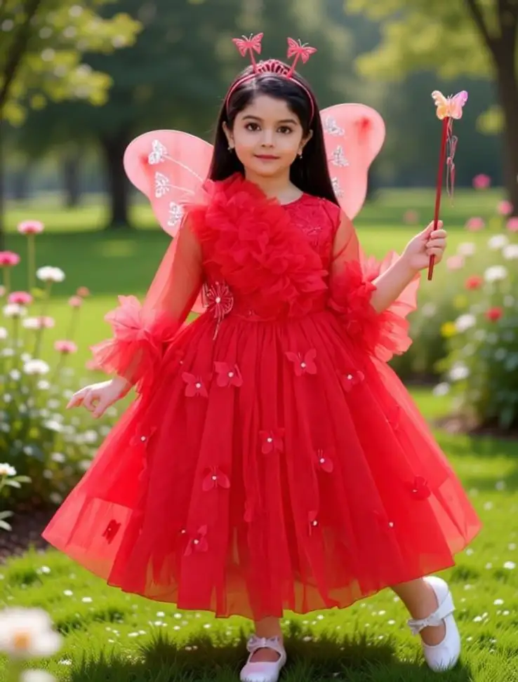 ITC FASHION Girls Midi/Knee Length Party Dress 2 ITC FASHION Girls Midi/Knee Length Party Dress