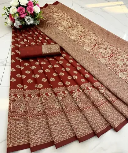 FAB WOVEN Woven Banarasi Art Silk Saree with Unstitched Blouse 21 | VastrMitr
