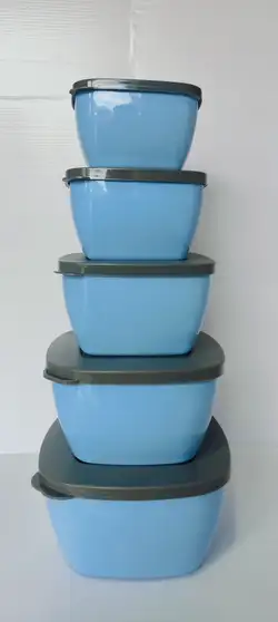 Pack of 5 Plastic Utility Container - 1850 ml, 1250 ml, 850 ml, 550 ml, 400 ml 4 Pack of 5 Plastic Utility Container - 1850 ml, 1250 ml, 850 ml, 550 ml, 400 ml - Image 3