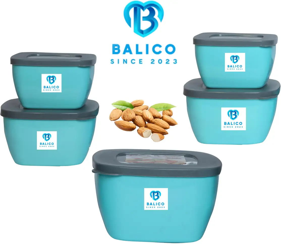 Pack of 5 Plastic Utility Container - 1850 ml, 1250 ml, 850 ml, 550 ml, 400 ml 6 Pack of 5 Plastic Utility Container - 1850 ml, 1250 ml, 850 ml, 550 ml, 400 ml - Image 5