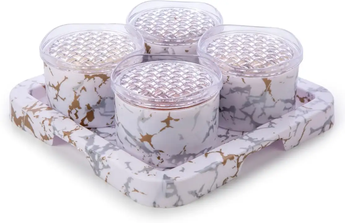 Sorath Pack of 4 Polypropylene Utility Container - 600 ml White 2 Sorath Pack of 4 Polypropylene Utility Container - 600 ml White