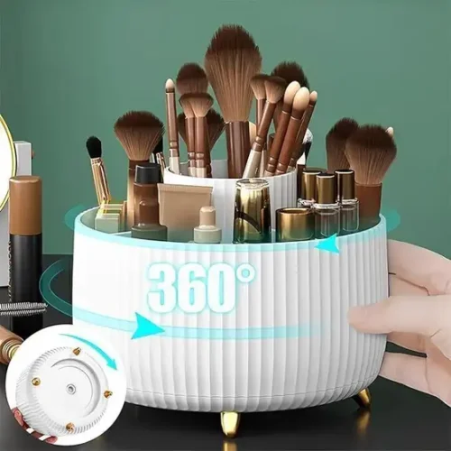 JIGSHTIAL 5 Compartments plastic jewellery,makeup,office desk,pen stand-holder 360° Rotating Plastic Organizer Vanity Box (WHITE) 7 JIGSHTIAL 5 Compartments plastic jewellery,makeup,office desk,pen stand-holder 360° Rotating Plastic Organizer Vanity Box (WHITE)