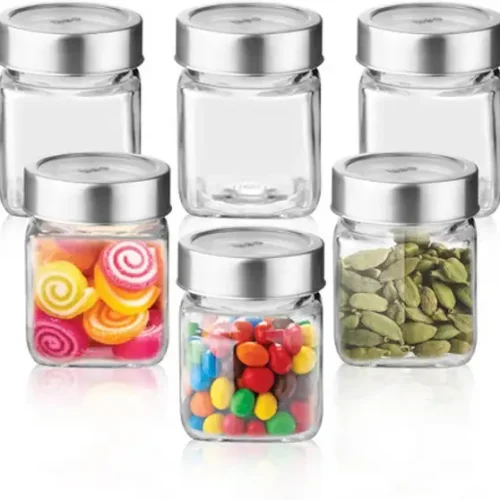 Panel's Pack of 6 Glass Grocery Container - 300 ml Clear