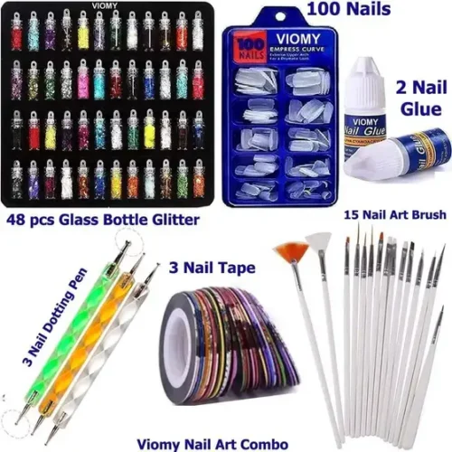 javik Nail Art Combo Kit Nail Extension Glitter ( Pack Of 6 Items ) (Multicolor) 9 javik Nail Art Combo Kit Nail Extension Glitter ( Pack Of 6 Items ) (Multicolor)