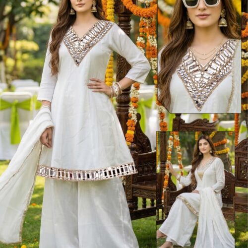 Totally Heavy Party Wear 3-Piece Sets with Plazzo