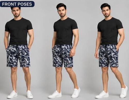 Army Printed Cotton Shorts 6 Army Printed Cotton Shorts