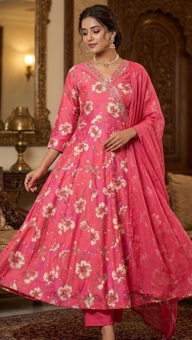 tally Heavy Cotton 60/60 , Berlin Cotton, and Heavy Muslin Anarkali 3 pcs sets 3 tally Heavy Cotton 60/60 , Berlin Cotton, and Heavy Muslin Anarkali 3 pcs sets - Image 2