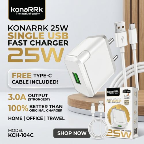 onarrk 25W Single USB Charger With Free Type-C Cable 3 onarrk 25W Single USB Charger With Free Type-C Cable