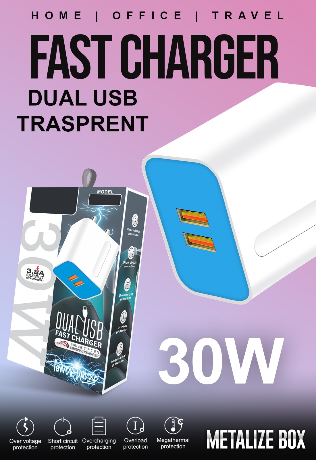 Double USB Charger with V8 Cable Wholesale 2 Double USB Charger with V8 Cable Wholesale