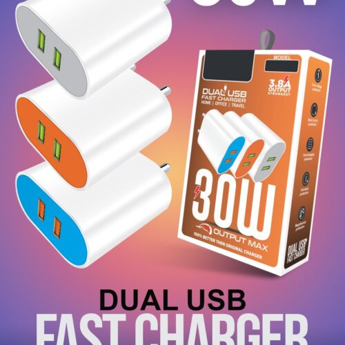 Double USB Charger with V8 Cable Wholesale