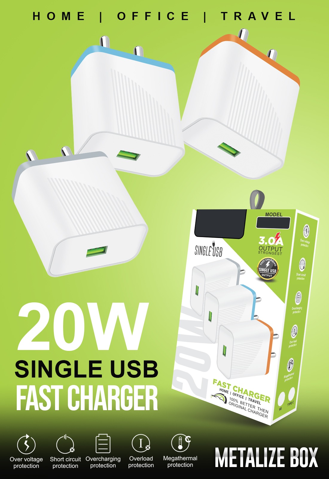 USB Charger with Type-C Cable Wholesale 2 USB Charger with Type-C Cable Wholesale