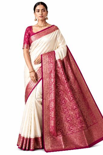 Women's Banarasi silk saree with blouse piece 6 Women's Banarasi silk saree with blouse piece - Image 5