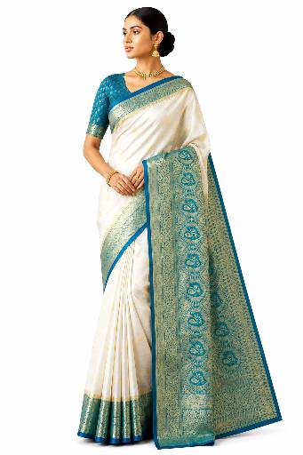 Women's Banarasi silk saree with blouse piece 5 Women's Banarasi silk saree with blouse piece - Image 4