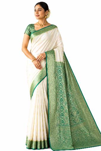 Women's Banarasi silk saree with blouse piece 2 Women's Banarasi silk saree with blouse piece