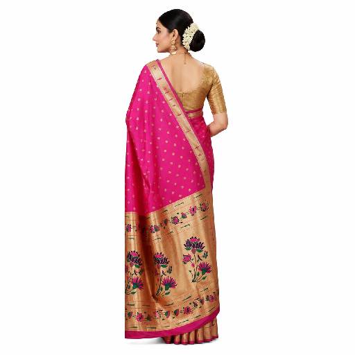 Paithani silk saree with blouse piece available 4 Paithani silk saree with blouse piece available - Image 3