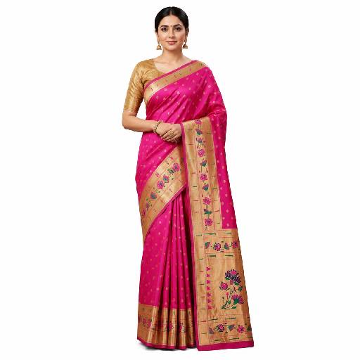 Paithani silk saree with blouse piece available 2 Paithani silk saree with blouse piece available