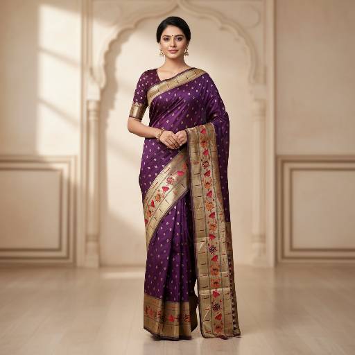 Paithani silk saree with blouse piece available 9 Paithani silk saree with blouse piece available - Image 8