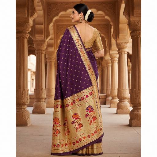 Paithani silk saree with blouse piece available 10 Paithani silk saree with blouse piece available - Image 9