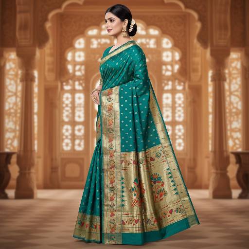 Paithani silk saree with blouse piece available 11 Paithani silk saree with blouse piece available - Image 10