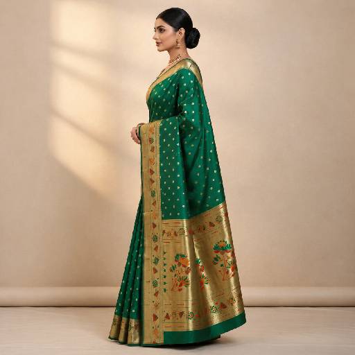 Paithani silk saree with blouse piece available 12 Paithani silk saree with blouse piece available - Image 11