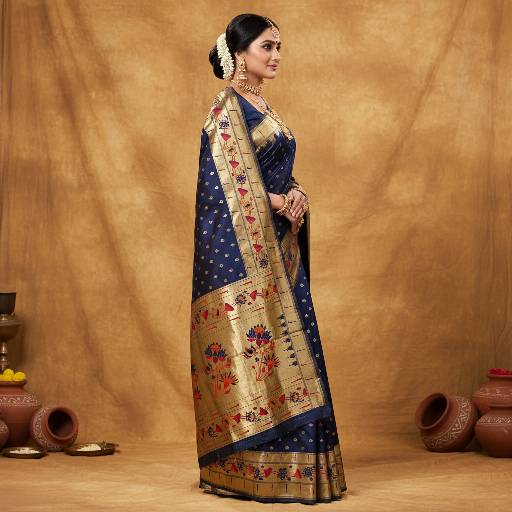 Paithani silk saree with blouse piece available 13 Paithani silk saree with blouse piece available - Image 12
