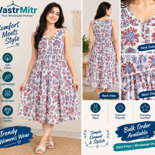 VastrMitr Floral Dress Catalog Collage | VastrMitr