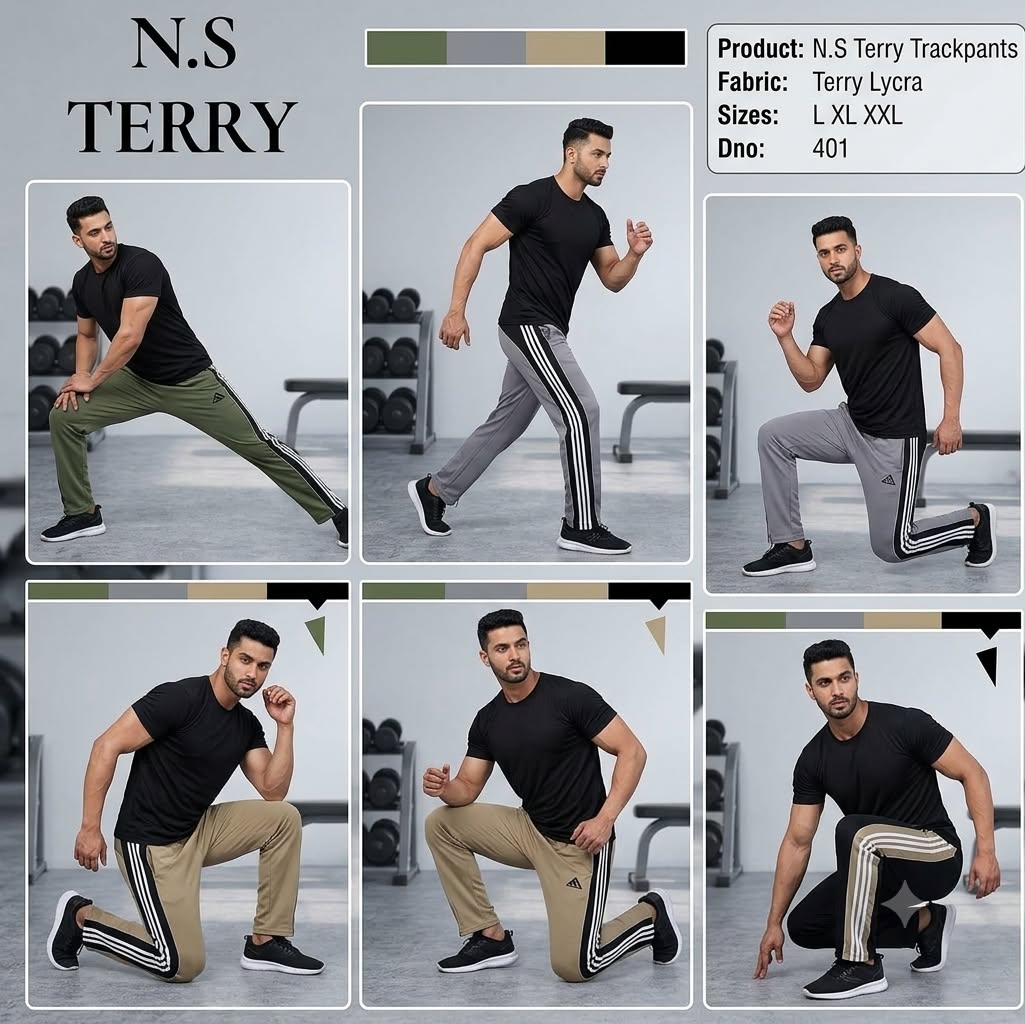 NS TERRY LYCRA TRACKPANT TERRY-401 2 NS TERRY LYCRA TRACKPANT TERRY-401